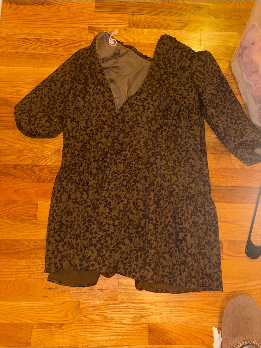 Girls' Black Floral-Pattern Blazer Jacket